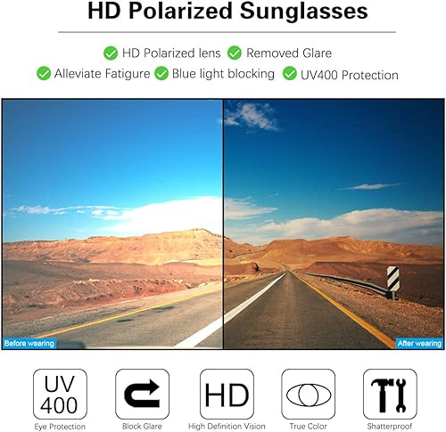 Vista 26 de MIRYEA Polarized Sports Sunglasses for Men Women Cycling Running Driving Glasses