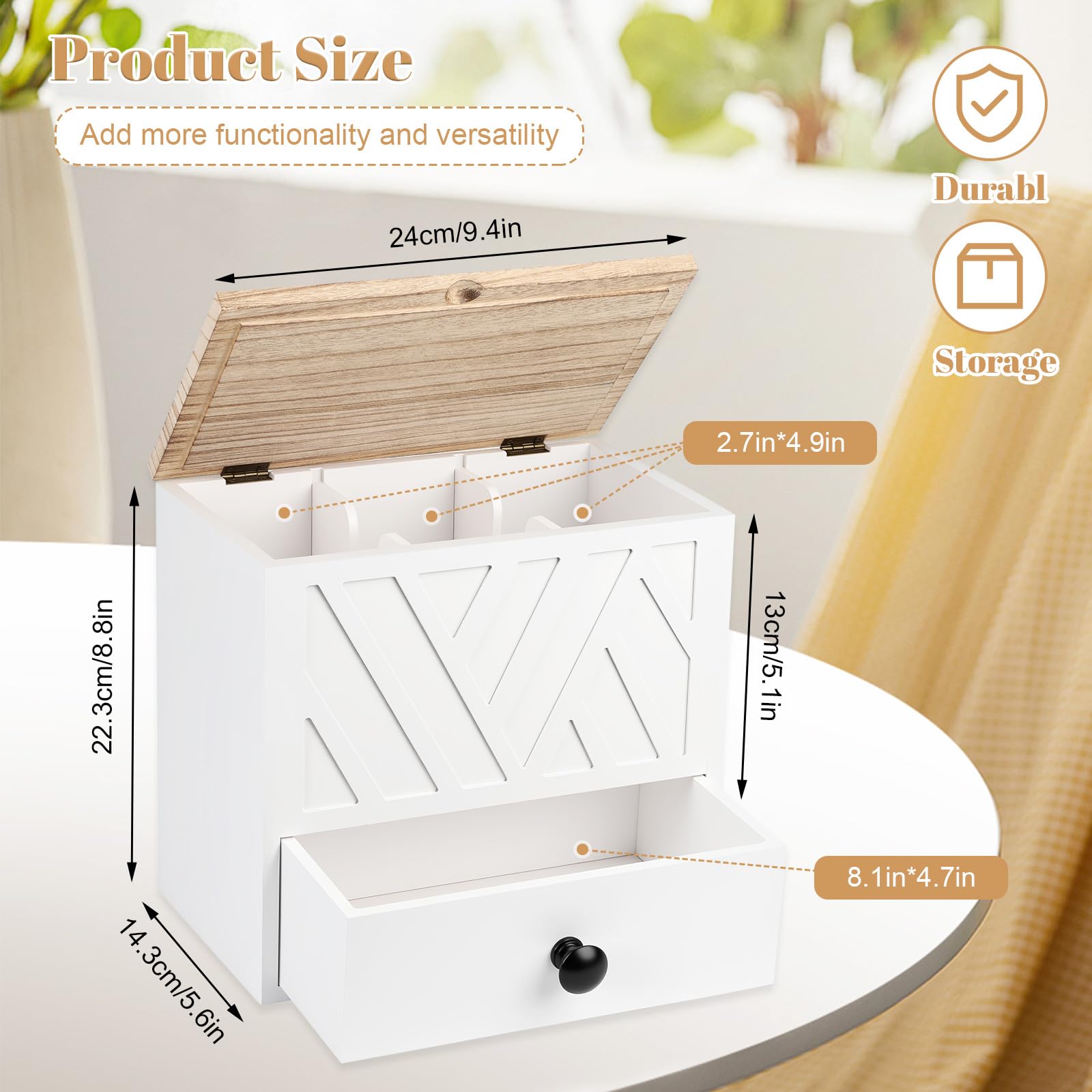 3 Compartiments Boite Rangement Serviette Hygiénique, Boite Rangement Tampon Sanitary Pad Storage Box avec Couvercle, Boîte de Rangement pour Tampons pour Salles de Bains, Salons et Bureaux (Blanc-1)