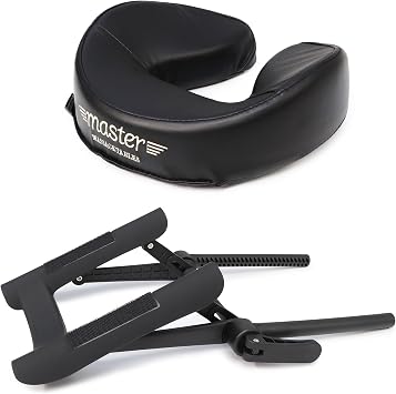 Master Massage Universal Ergonomic DreamTM Adjustable Massage Table Face Cradle with Ultra Plush Face Cushion Pillow Set, Black