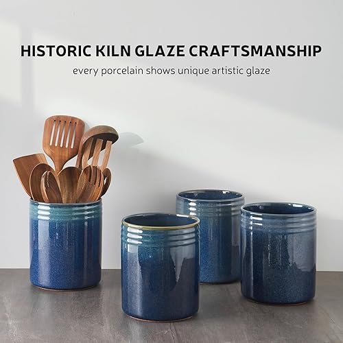 Miniatura 9 de DOWAN Soporte para utensilios, soporte para utensilios para encimera, utensilios grandes con tapete de corcho, soporte de utensilios de cocina de