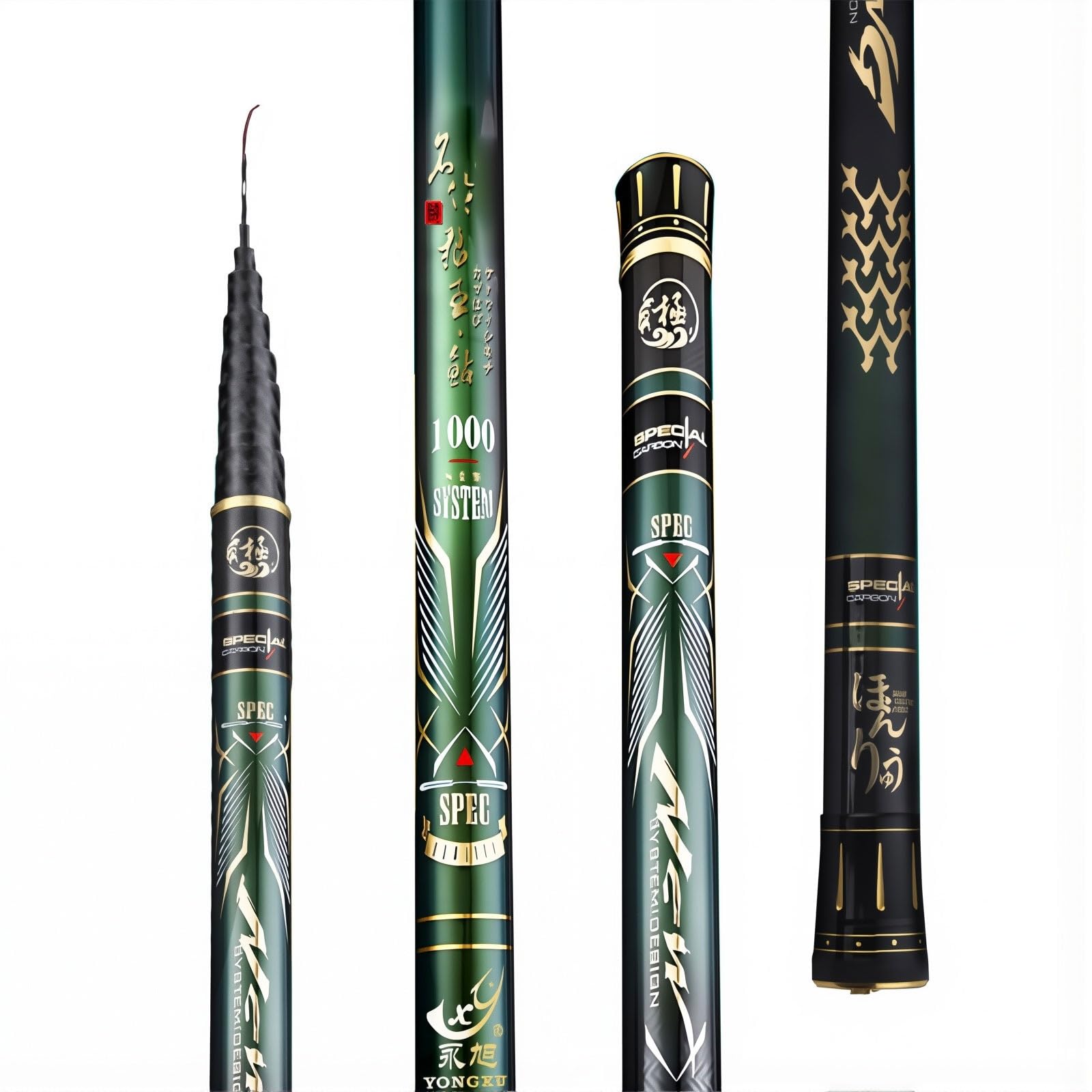 TUJISEK Canne A Peche Au Coup 8m 9m 10m 11m 12m 13m 14m 15m 16m Canne à PêChe Telescopique en Carbone Canne A Carpe Convient Aux Lacs RéServoirs RivièRes Et éTangs(16m)