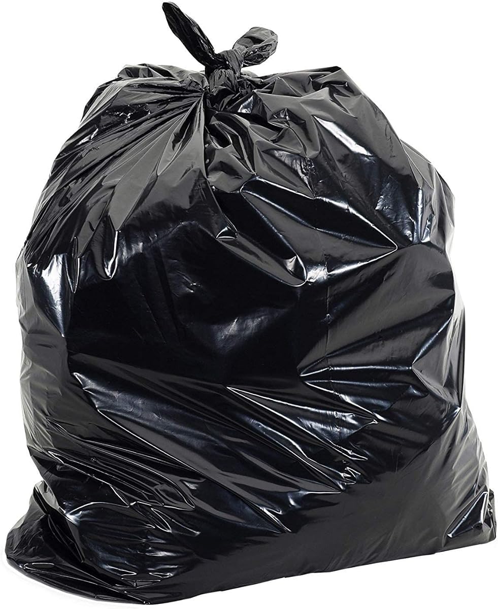 Aluf Plastics 65 Gal Black Heavy Duty Garbage Bags 1.5 Mil - 50"x 48" - Pack of 50 - For Contractor, Outdoor, Construction, & Storage