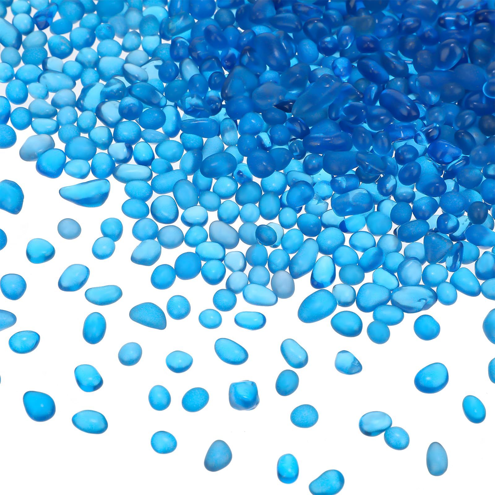 3 kg Aquarium-Kies, Glas-Kieselsteine, blau, Aquarium-Kiesel, Aquarium-Steine für Vasenfüller, Garten, Aquarium, Terrarium, Blumentopf, Topfpflanzen, Dekoration