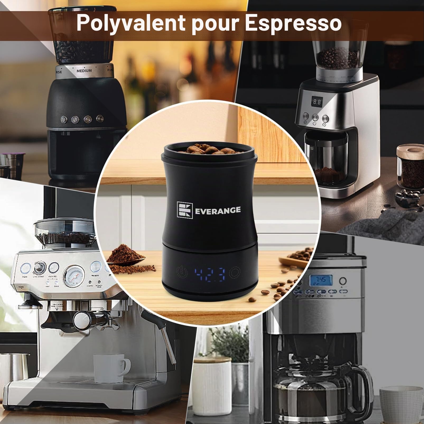 Balance à café numérique avec minuterie - rechargeable pour espresso Balance précise pour café filtre et café moulu, écran LED, tasse doseuse incluse, noir