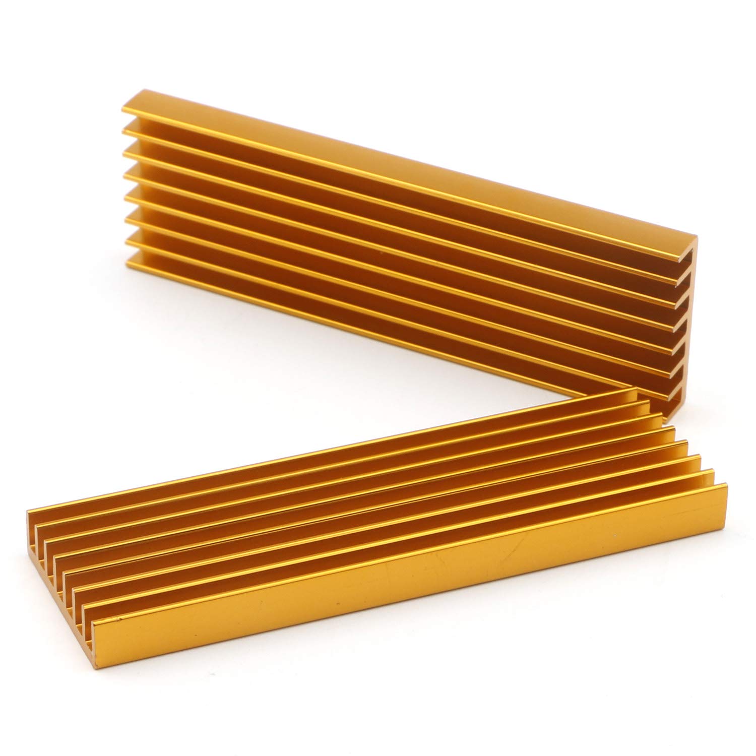 Juego de 4 unidades de 2.75 x 0.86 x 0.23 pulgadas, dorado M.2, disipador de calor de disco duro de estado sólido con almohadilla térmica, computadora portátil, radiador NGFF disipador de calor 4
