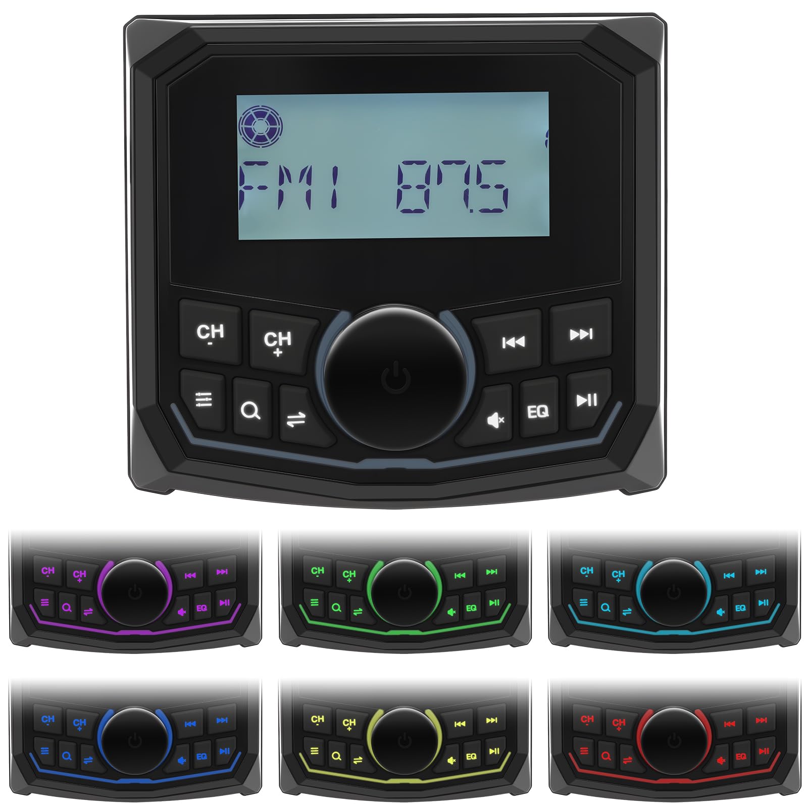 Marine Stereo Radio MP3 Player Receptor FM AM DAB+ Reproductor 12V Estéreo Marina Impermeable BT Conexión Equipo Música Barcos para Boot Barcos Yates Marine