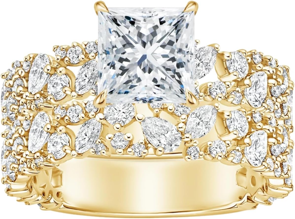 1-4 Ct Moissanite Ring In 10k 14k 18k Gold & 925 Sterling Silver Solitaire Flurry Moissanite Bridal Rings Set Christmas Gift For Women