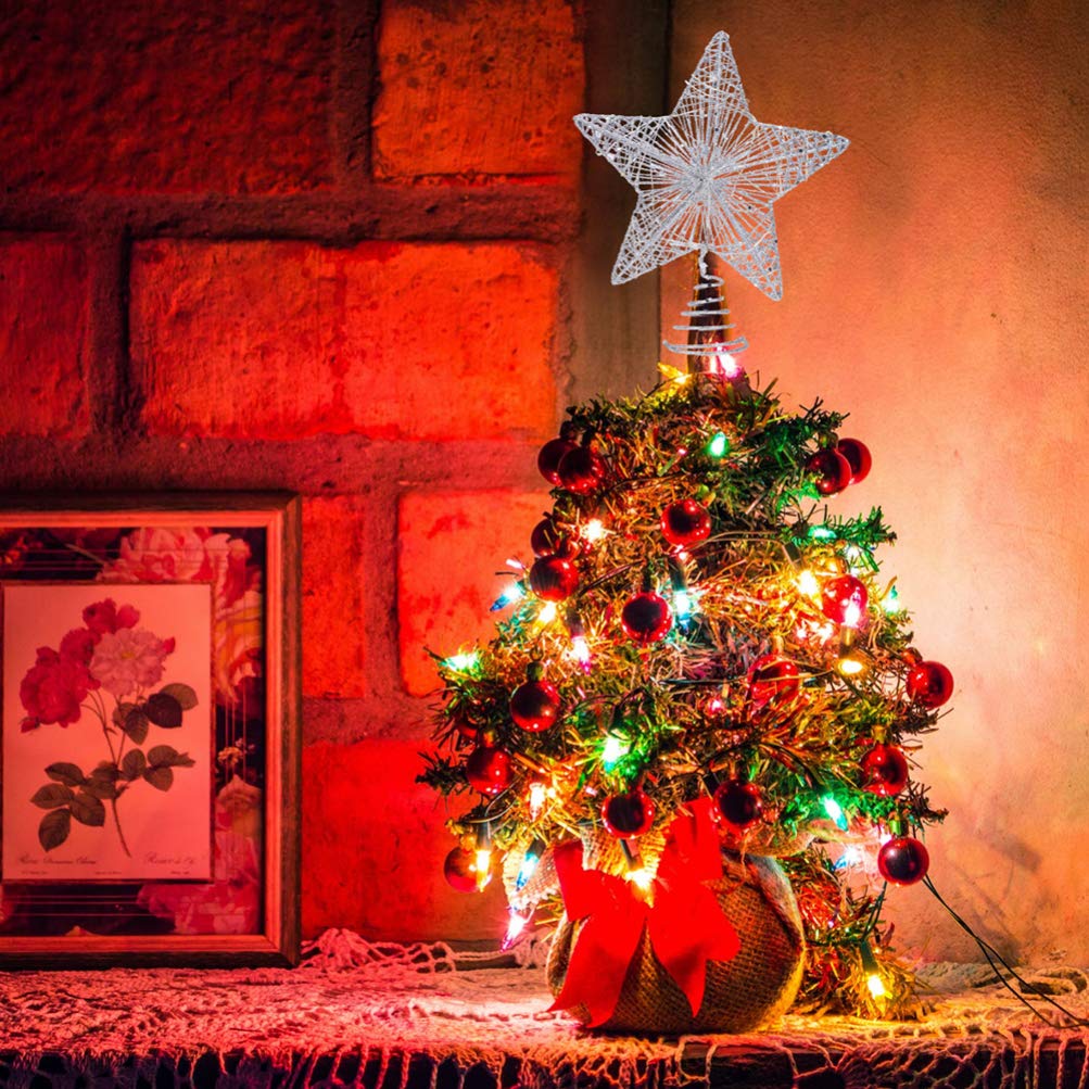 Set 24 Stelle Pendenti Per Albero Di Natale - Decorazioni In PVC Rosso, Leggere, Con Cordino