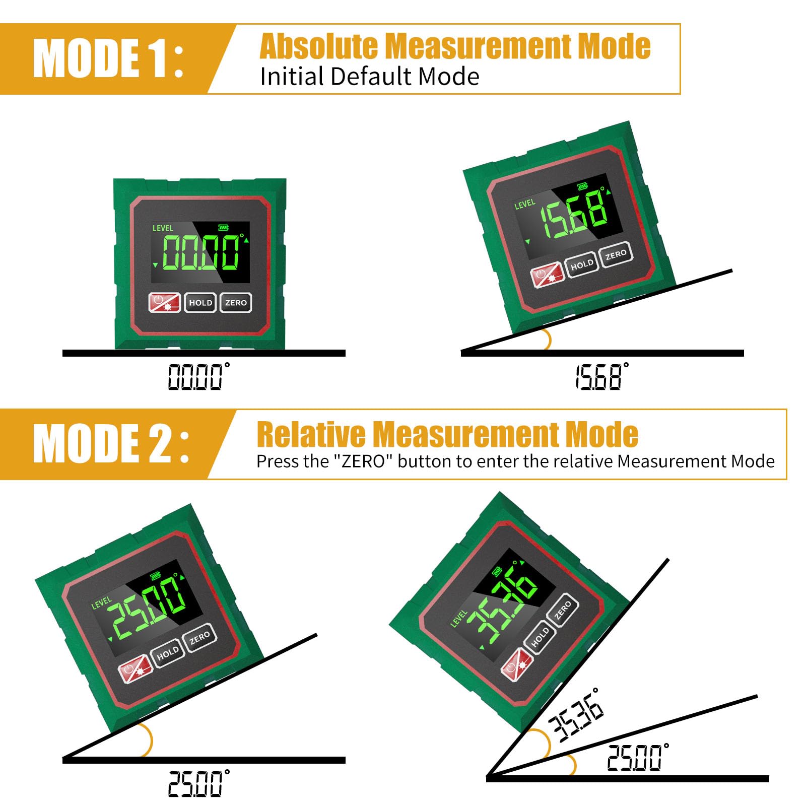 Digital Angle Finder - Laser Level for Precise Measurements -4