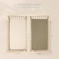 Vista 8 de Sábanas de muselina para cuna lulumoon - Sábanas ajustadas de algodón para cuna para niños y niñas, neutras, paquete de 2