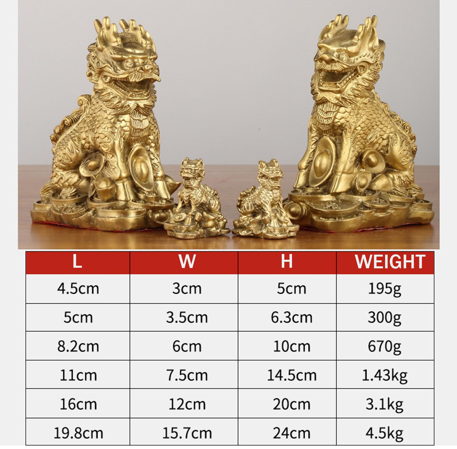 Chiński posąg Feng Shui Chi Lin/Kylin, atrakcja bogactwa w grudniu lub | Kolekcja prezentów, opiekun Qilin, przyciąganie pieniędzy i powodzenia, dobrobyt bogactwa, rzeźba do dekoracji wnętrz
