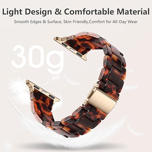 Miniatura 3 de Lerobo - Banda de resina compatible con Apple Watch Series 1110987 de 38mm 40mm 41mm 42mm 44mm 45mm 46mm 49mm, correa ligera de moda para iWatch