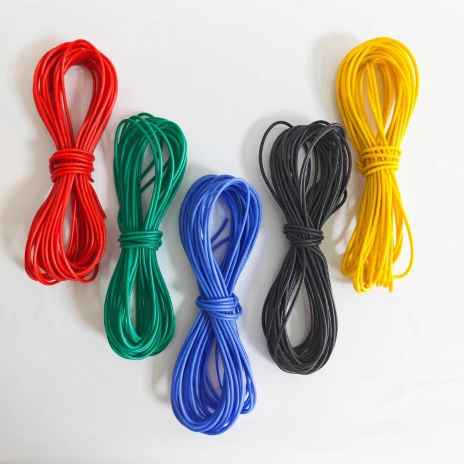 5 Colors Wire-28 AWG Cable Kit 10 ft 16 ft 33 ft Flexible(YELLOW; 5 m; 24 AWG)