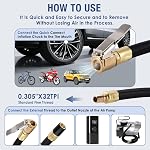 Tire Inflator Extension Tube Tyre Pump Quick Inflation Chuck Adapter Hose Quick-Inflation Clip Connector High-Pressure Tube Car Motorcycle Maintenance Accessories