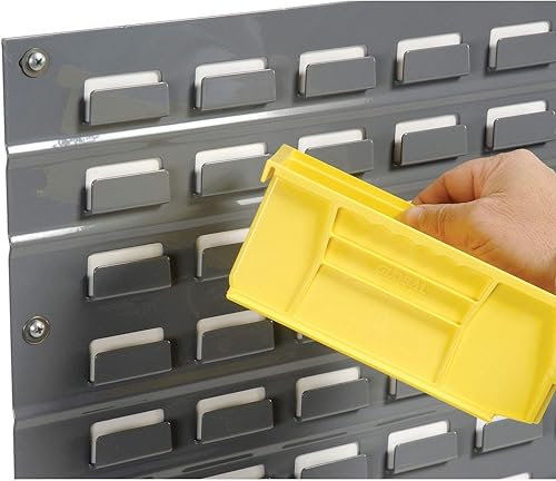 Miniatura 3 de Global Industrial Panel de bastidor de pared con (32) contenedores amarillos, 36x7x19