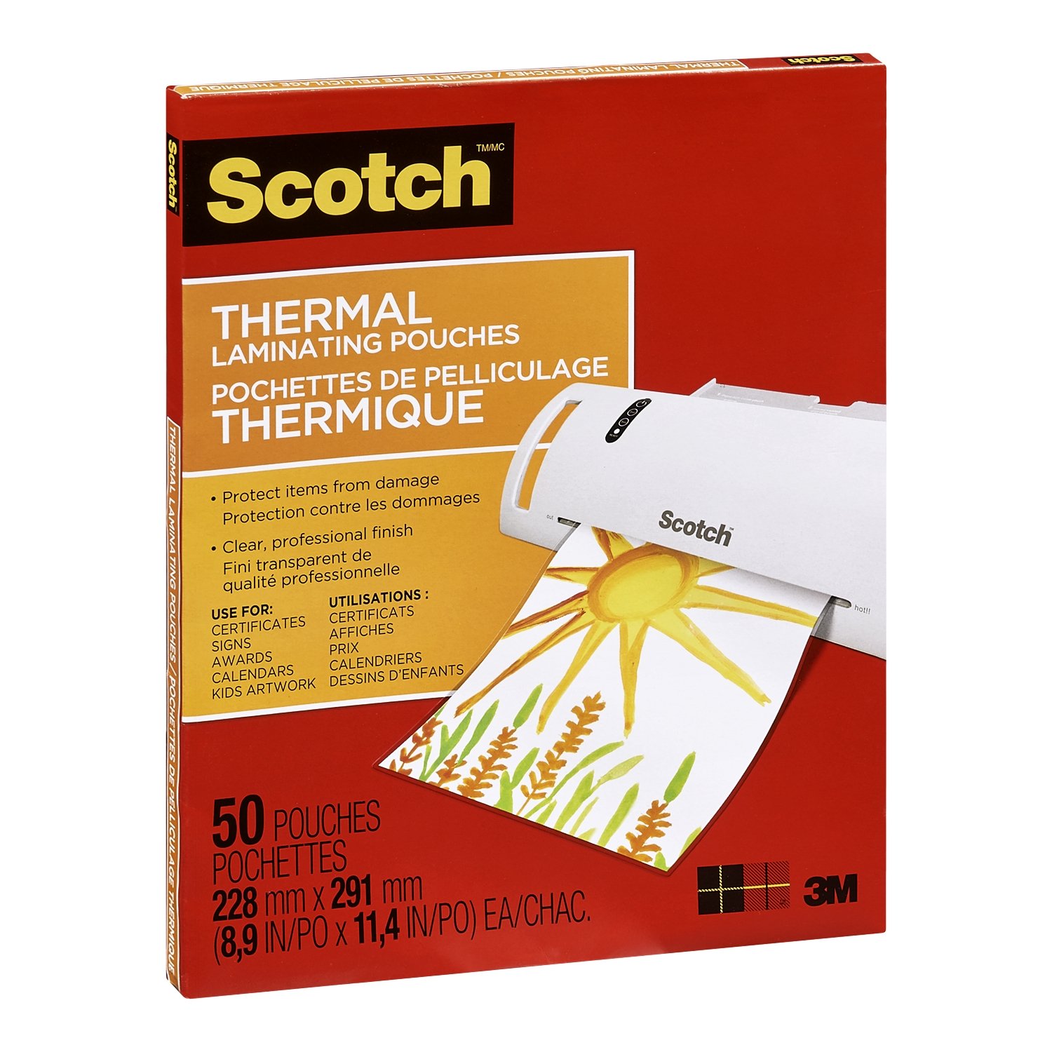 Scotch Thermal Laminating Sheets, 9 in x 11.5 in, 3-Mil Thick, 50 Laminating Pouches image 5
