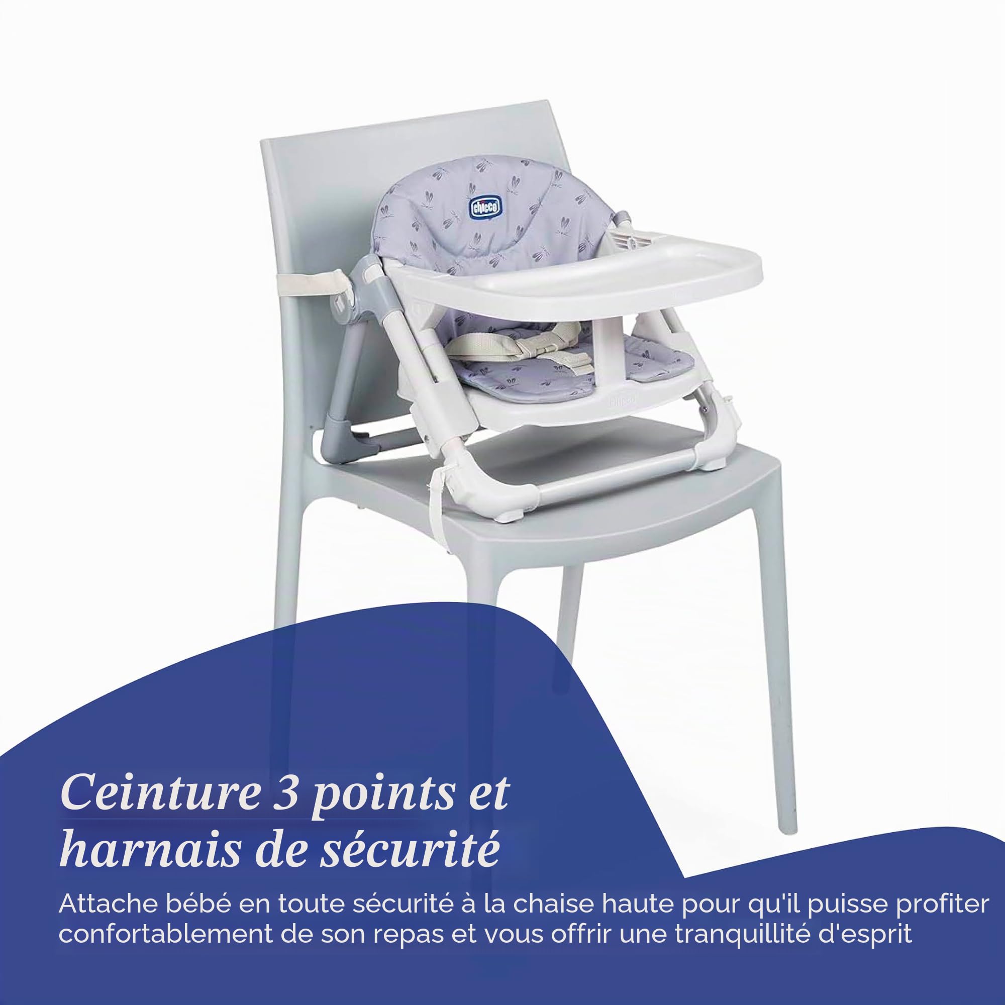 Chicco Chairy Siège rehausseur pour enfant Lapin | Convient pour 6 à 3 ans (15 kg), pliable, siège de voyage avec plateau