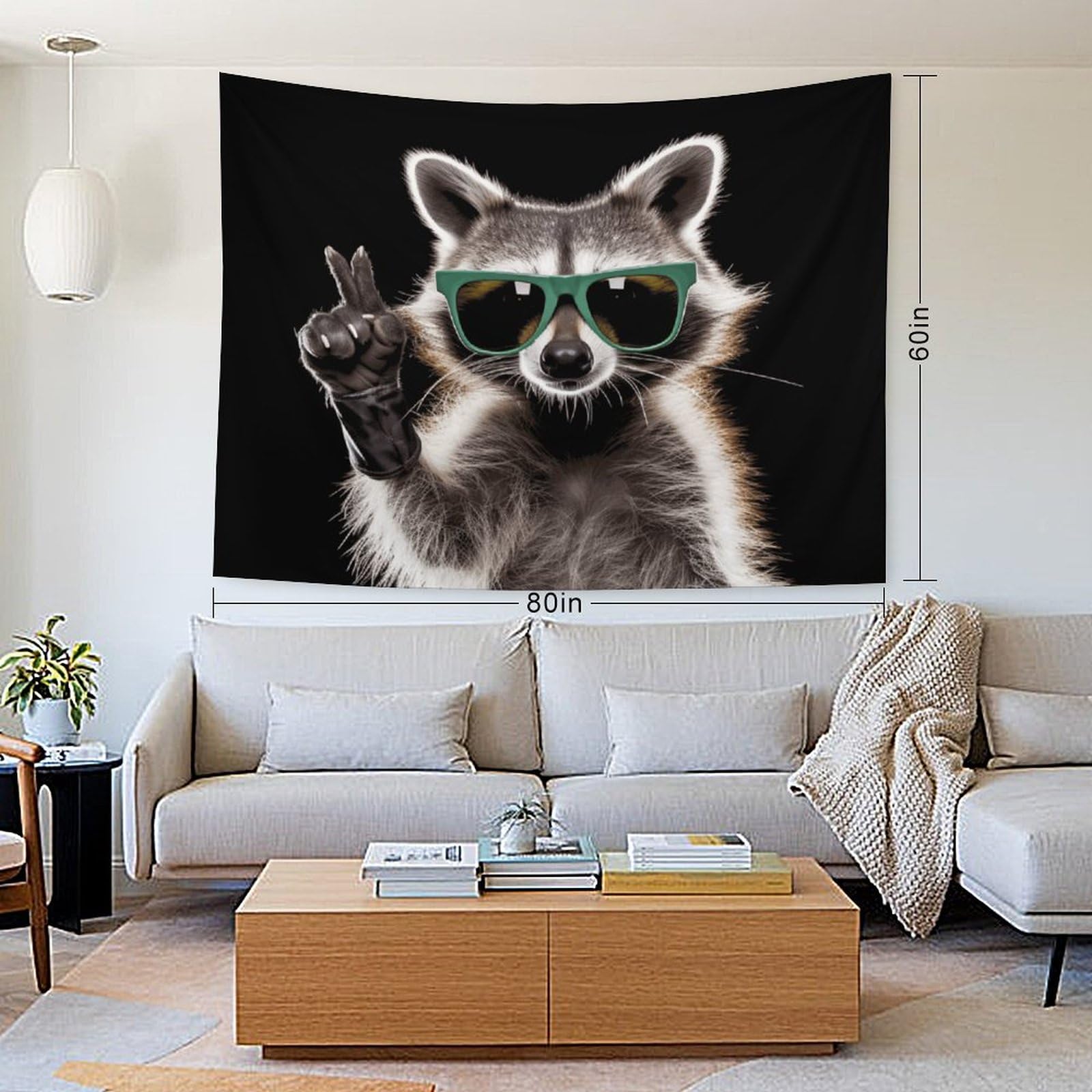 Amazon.com: Buyidec Funny Raccoon Sunglasses Tapestry Wall Hanging