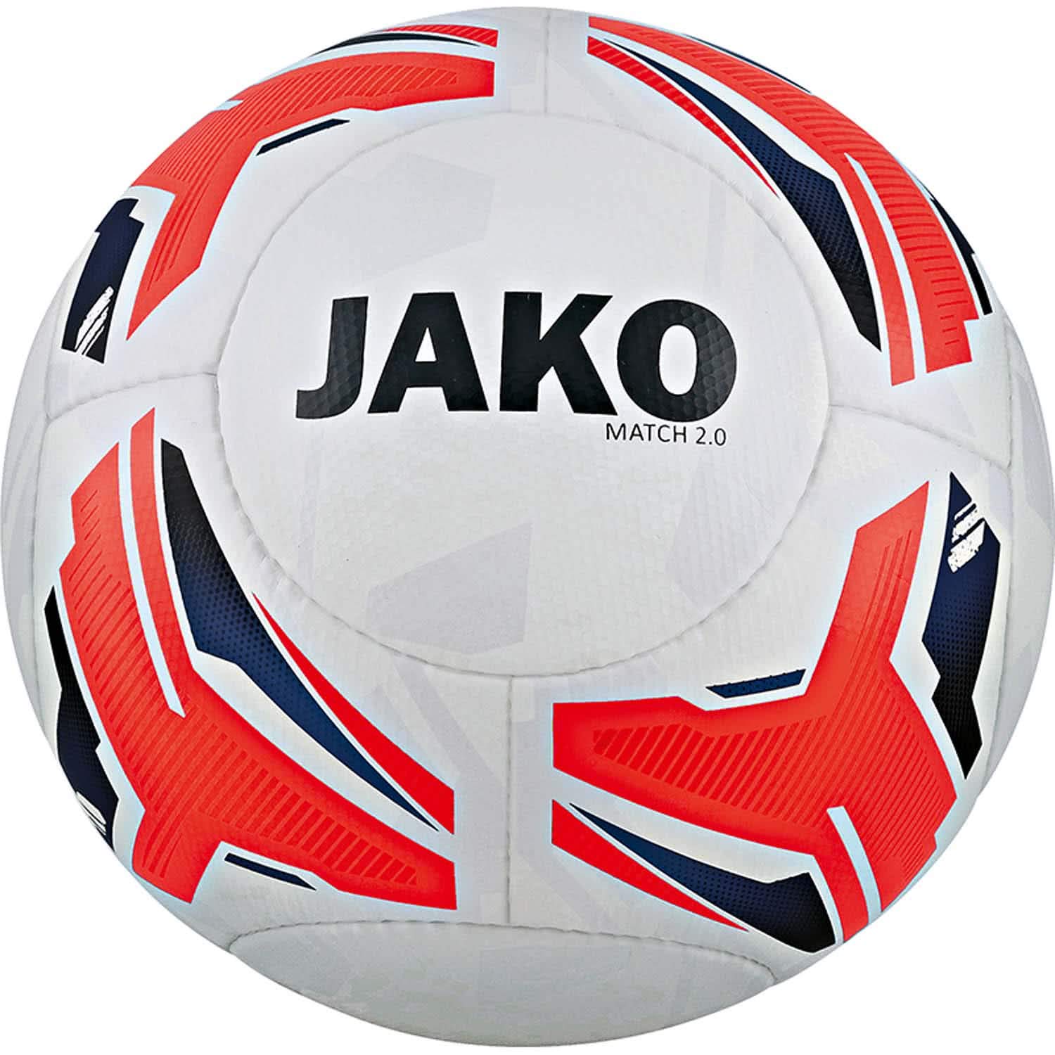JAKO Piłka do gry Match 2.0, piłeczki nożne, białe/flame/granatowe, 5