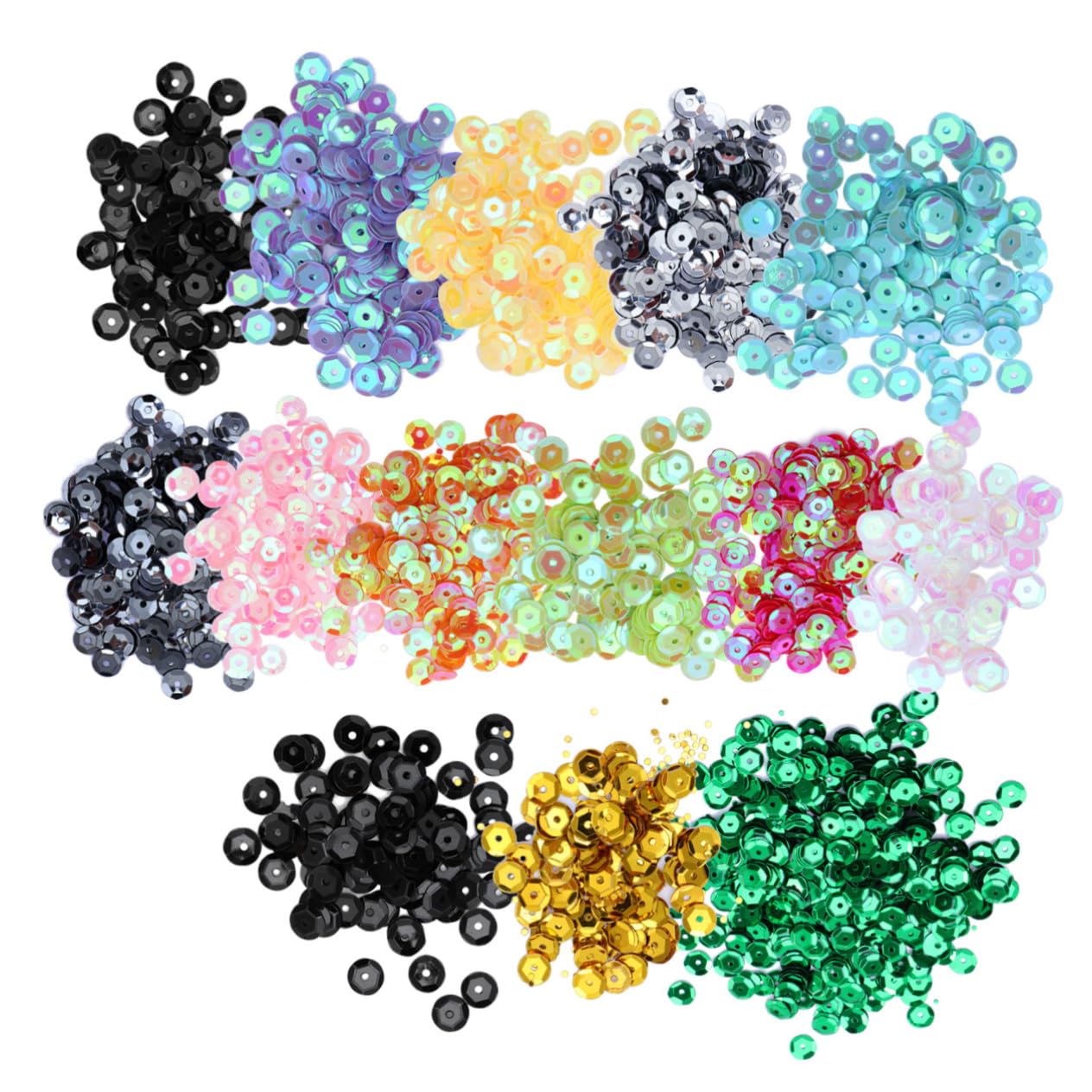 Sequins pour arts et décoration multicolores avec 28 paquets de paillettes scintillantes