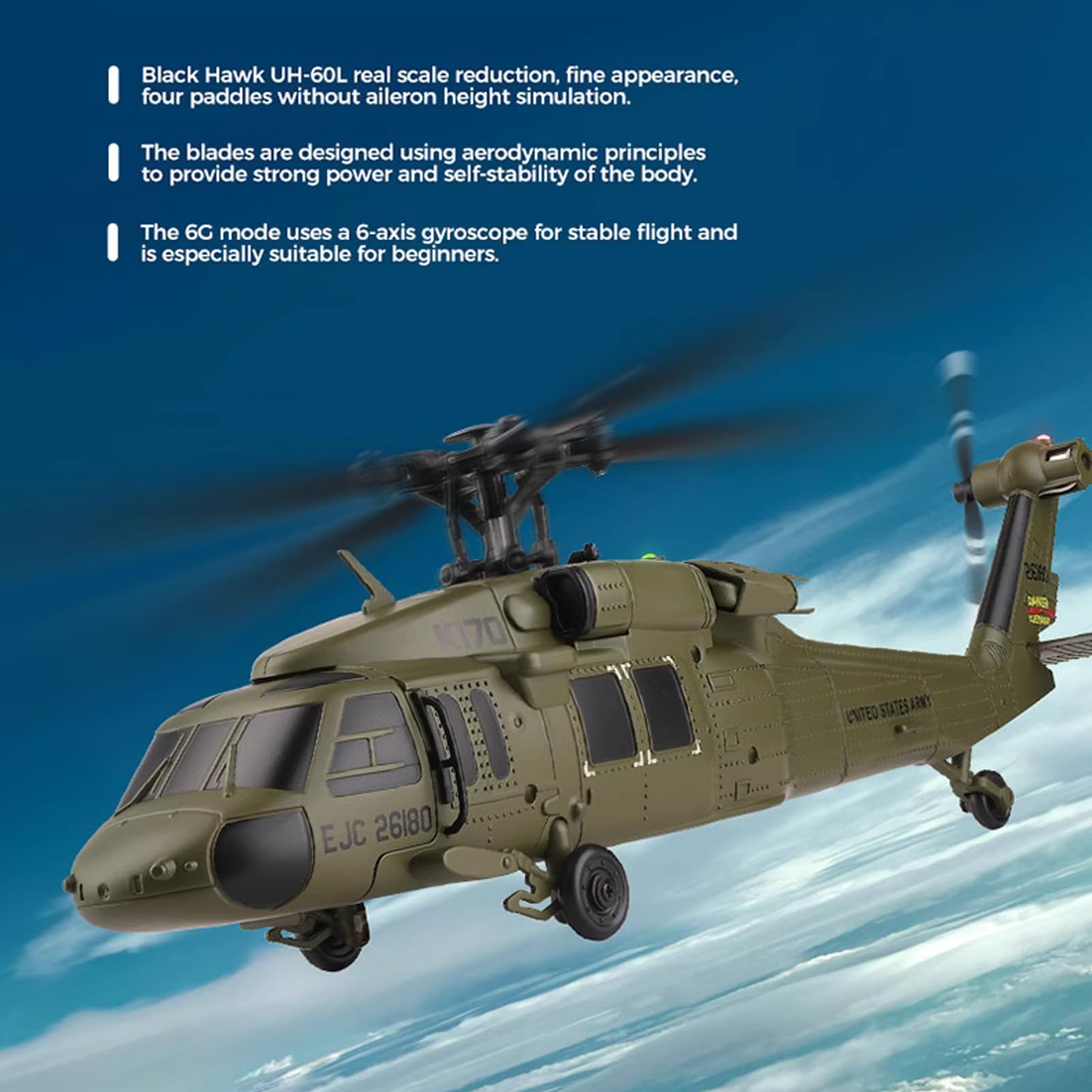 2,4G 4 -kanałowy Helikopter RC, 6 -osiowy żyroskop i wysokość Hold 1106 Bezszczotkowe Dron Motoryczny dla Początkujących i Dorosłych
