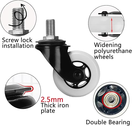 Miniatura 3 de Rueda giratoria completa de repuesto confiable para Razor Crazy Cart - 2.992 in x 1.181 in, ajuste perfecto, fácil instalación, compatible con Crazy