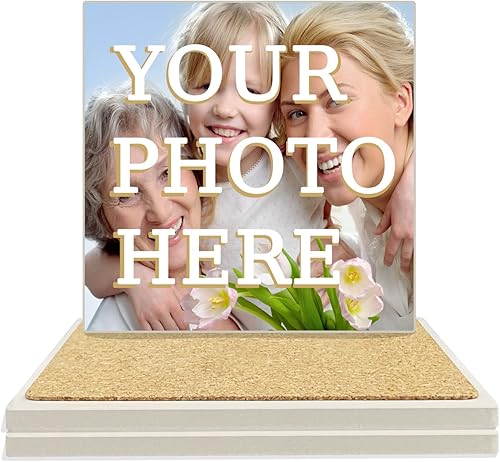 Posavasos personalizados con cerámica, posavasos personalizados para tazas, personaliza tu imagen, texto y logotipo, posavasos antideslizantes para