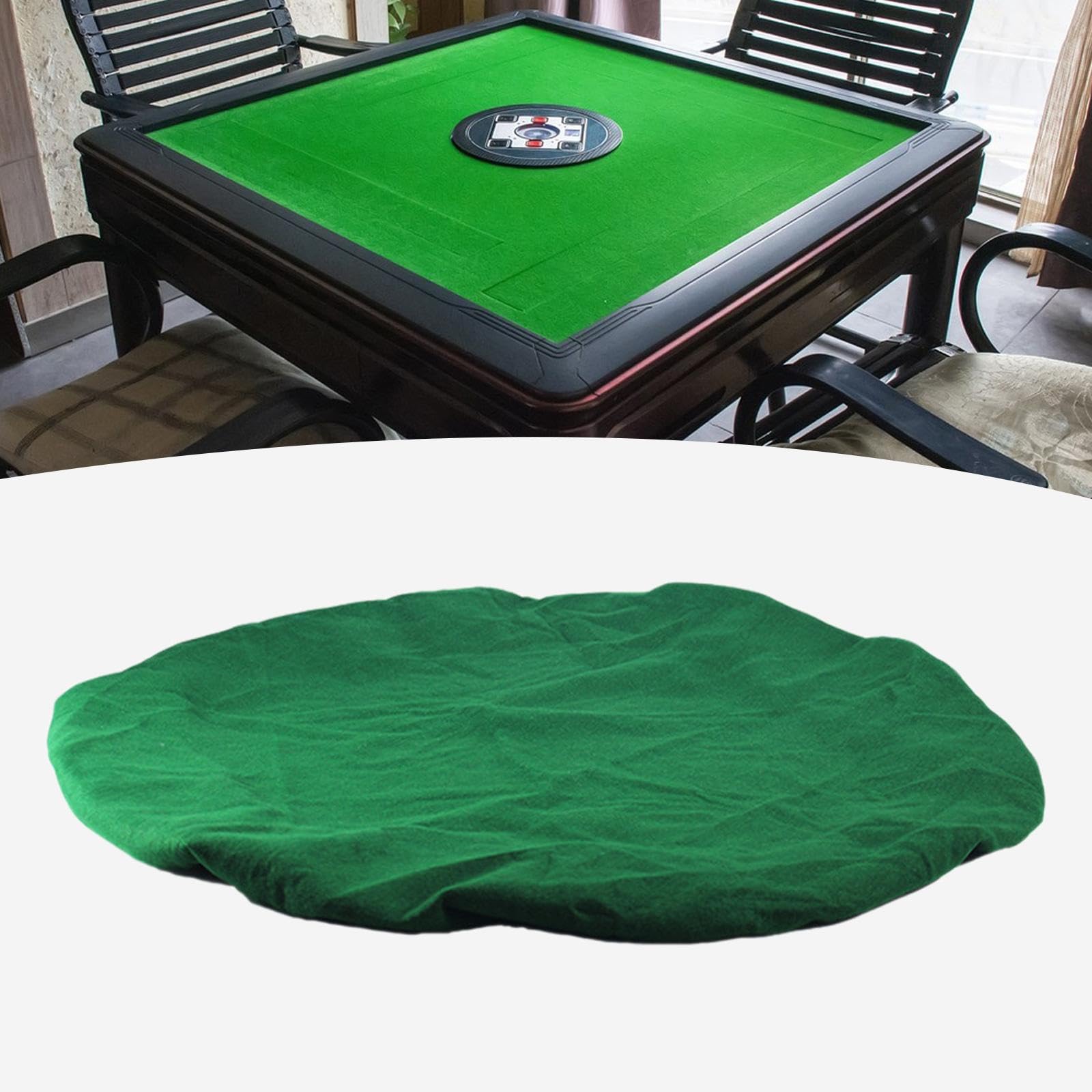 麻雀テーブル 緑色 円形 フェルト製