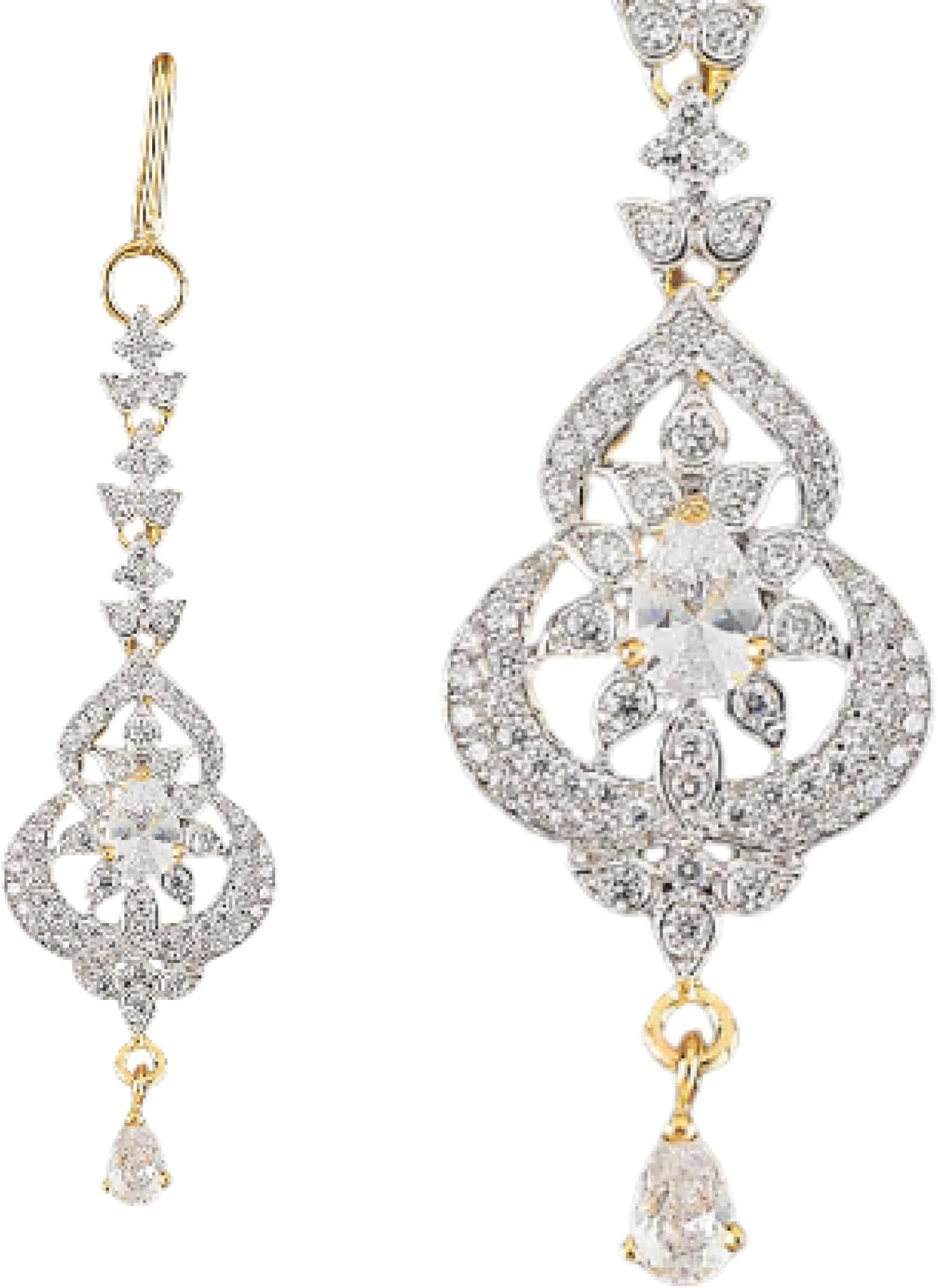 LoveNspire Small American Diamond Maang Tikka, Maang Tikka, Gold Plated Maang Tika, Pakistani Jewelry, Jhoomer, Matha Patti, Indian Forehead Jewelry