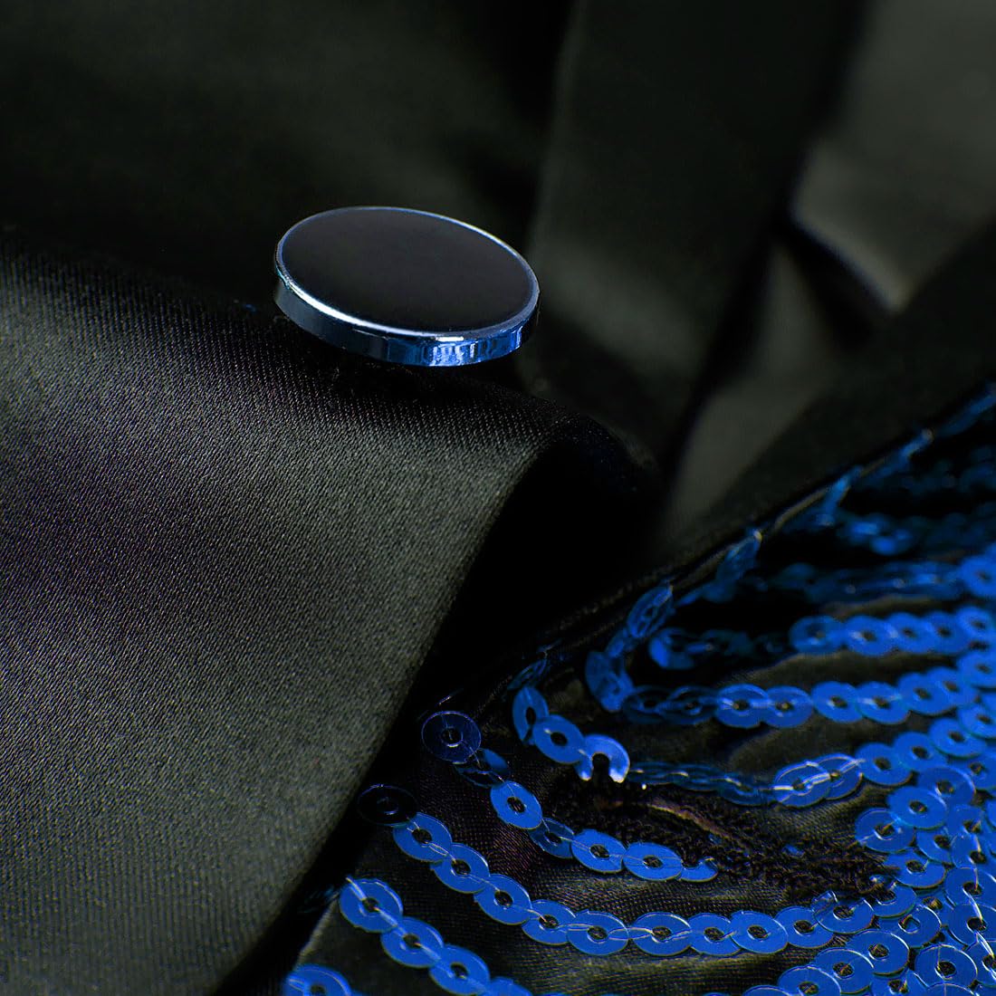Uomo Verde Blu Oro Foglie Modello Paillettes Blazer