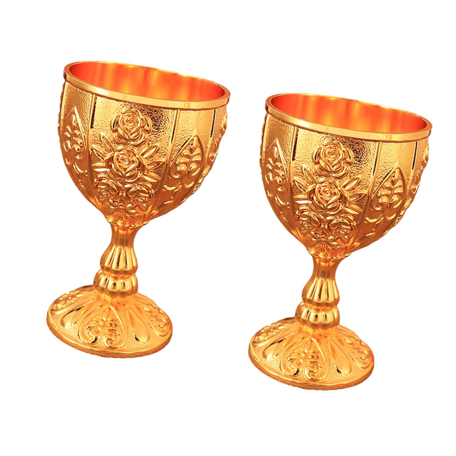 LUCKGONI Elegant European Styles Kirsite Relief Wine Glass For Cocktails Whiskeys And Liquor Perfect For Home Pubs Dining