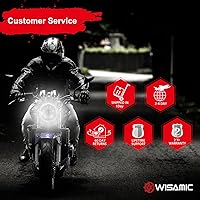 Vista 6 de Faro LED proyección Wisamic 5 – 3/4 pulgadas 5.75 pulgadas Daymaker para motocicletas Harley-Davidson 9 piezas foco, Negro