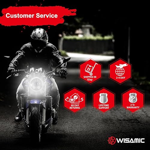 Miniatura 7 de Wisamic Faro delantero LED de motocicleta de 5.75 pulgadas con halo DRL compatible con Harley Davidson Dyna Street Bob Super Wide Glide Low Rider