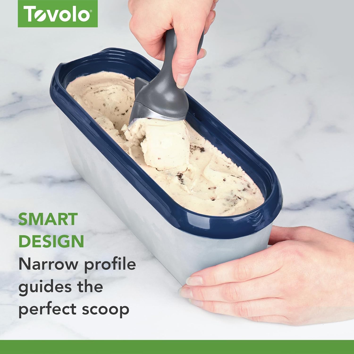 Tovolo Ice Cream Containers for Homemade Ice Cream Glide A Scoop Ice Cream Tub for Reusable Frozen Treats, 1.5 Quart BPA Free Insulated Freezer Safe Container with Lid, Deep Indigo - Image 4