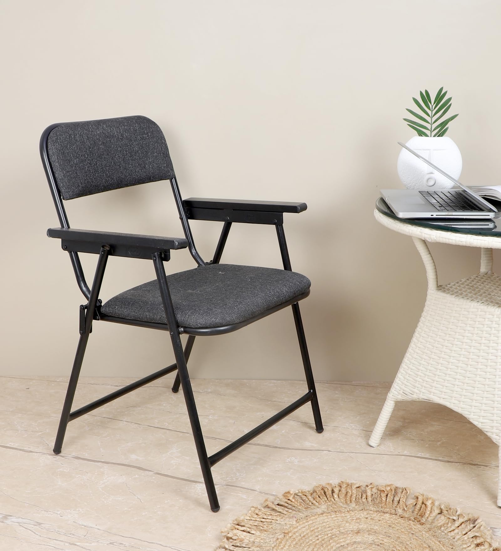 Grandwill Comfy Mild Steel Folding Chair for Home, Kitchen, Balcony, Garden and Restaurant Chair (Black) (B0CHWGVKST) Amazon Price History, Amazon Price Tracker
