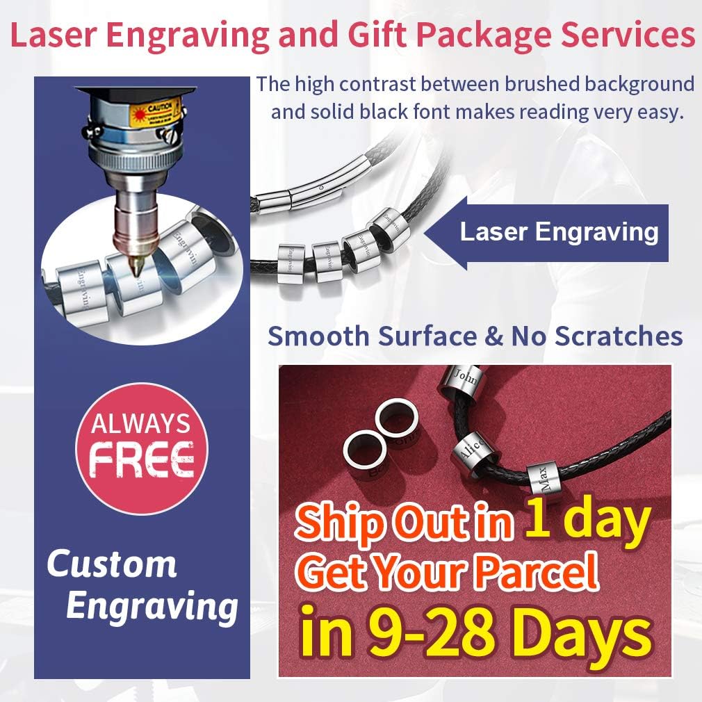 FaithHeart Braided Leather 2MM/3MM Necklace Cord for Men with Stainless Steel Snap Clasp, Waterproof Woven Wax Rope Chain for Pendant with Delicate Gift Box