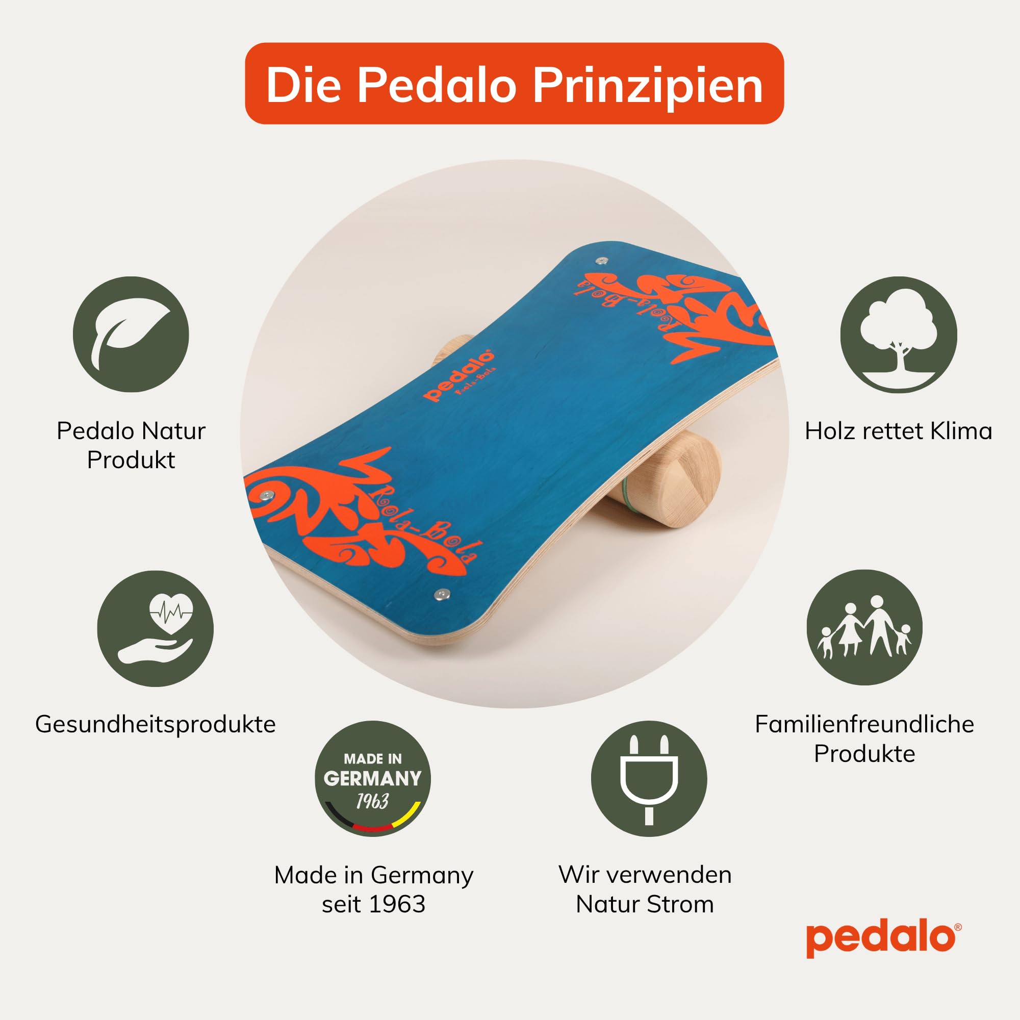 pedalo Rola-Bola Fun I Gleichgewichtstrainer I Balanceboard I Koordination I Balancierbrett I Fun-Sport I Surfboard I Skateboard I Freestyle