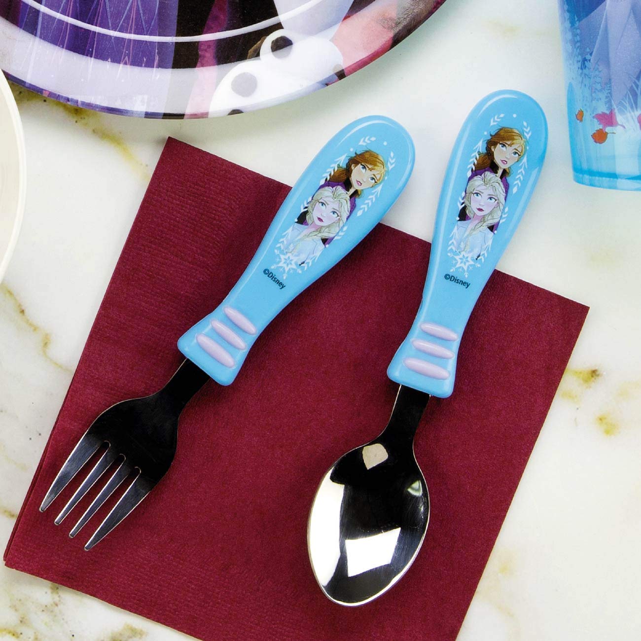 Buy Zak Designs Disney Flatware Fun Character Art on Both Utensils Non Slip Fork and Spoon Set
