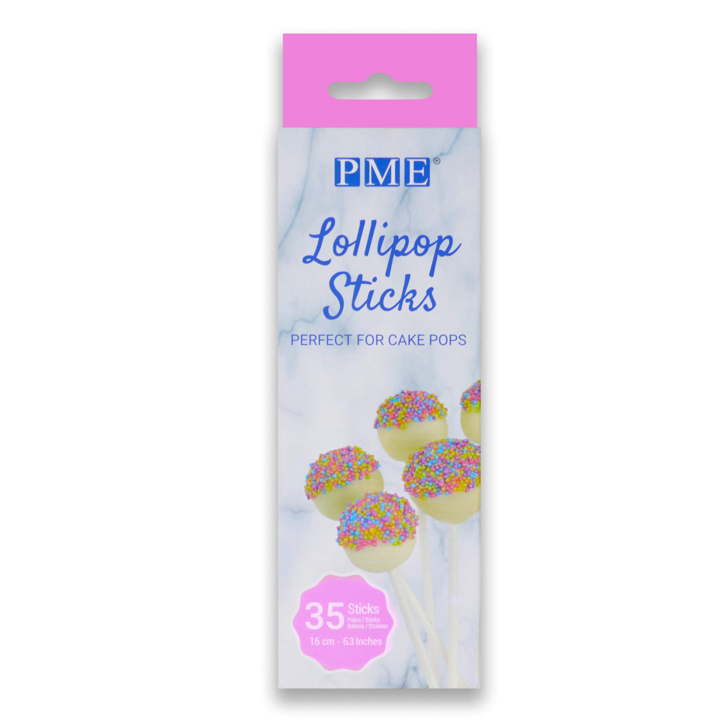 PME LS172 Lollipop Sticks 16 cm (6.3 inch), Pack of 35, White