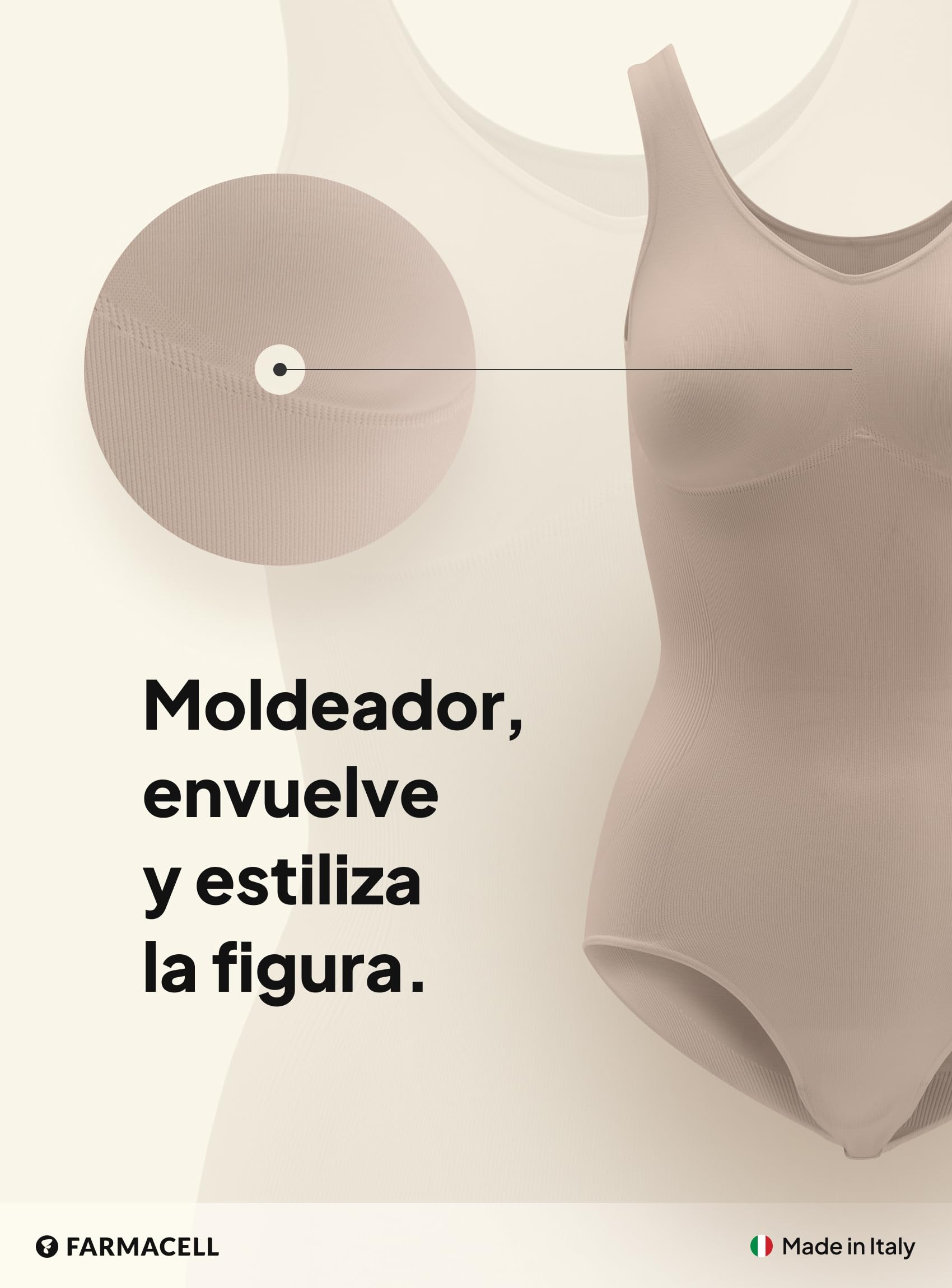 Farmacell Body Reductor Mujer Efecto Push Up, Made in Italy, 608