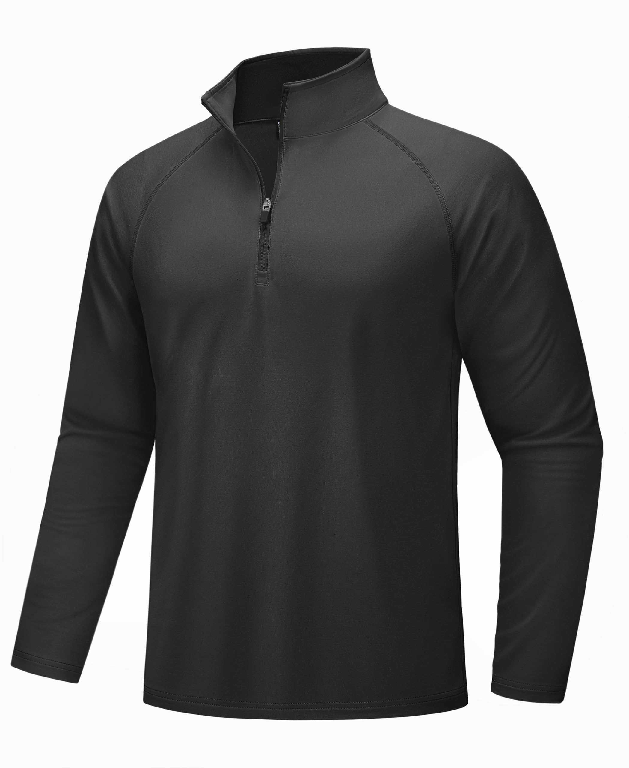 MAGCOMSENMen's Thermal Tops Fleece 1/4 Zip Tops Golf Jumpers Polo Shirts Long Sleeve