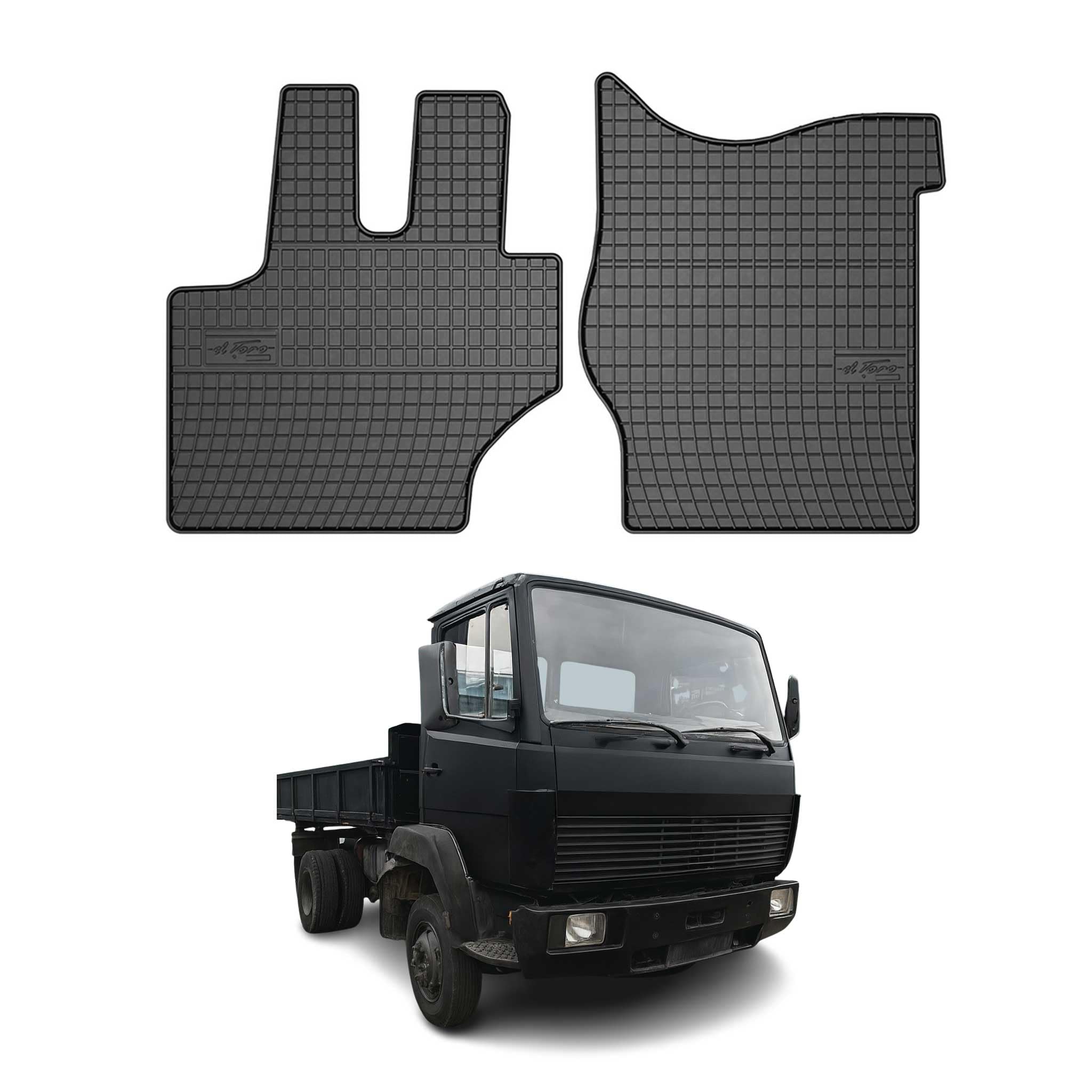 OMAC Fußmatten für Mercedes MB 814 1983-1998 Gummi 2tlg Schwarz