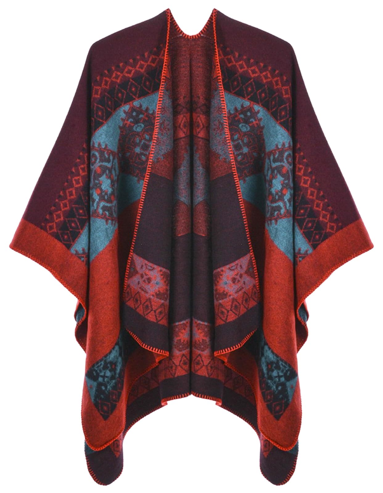 Women's Shawl Wraps Open Front Poncho Cape Oversized Sweaters Casual Cardigan Shawls for Fall Winter
