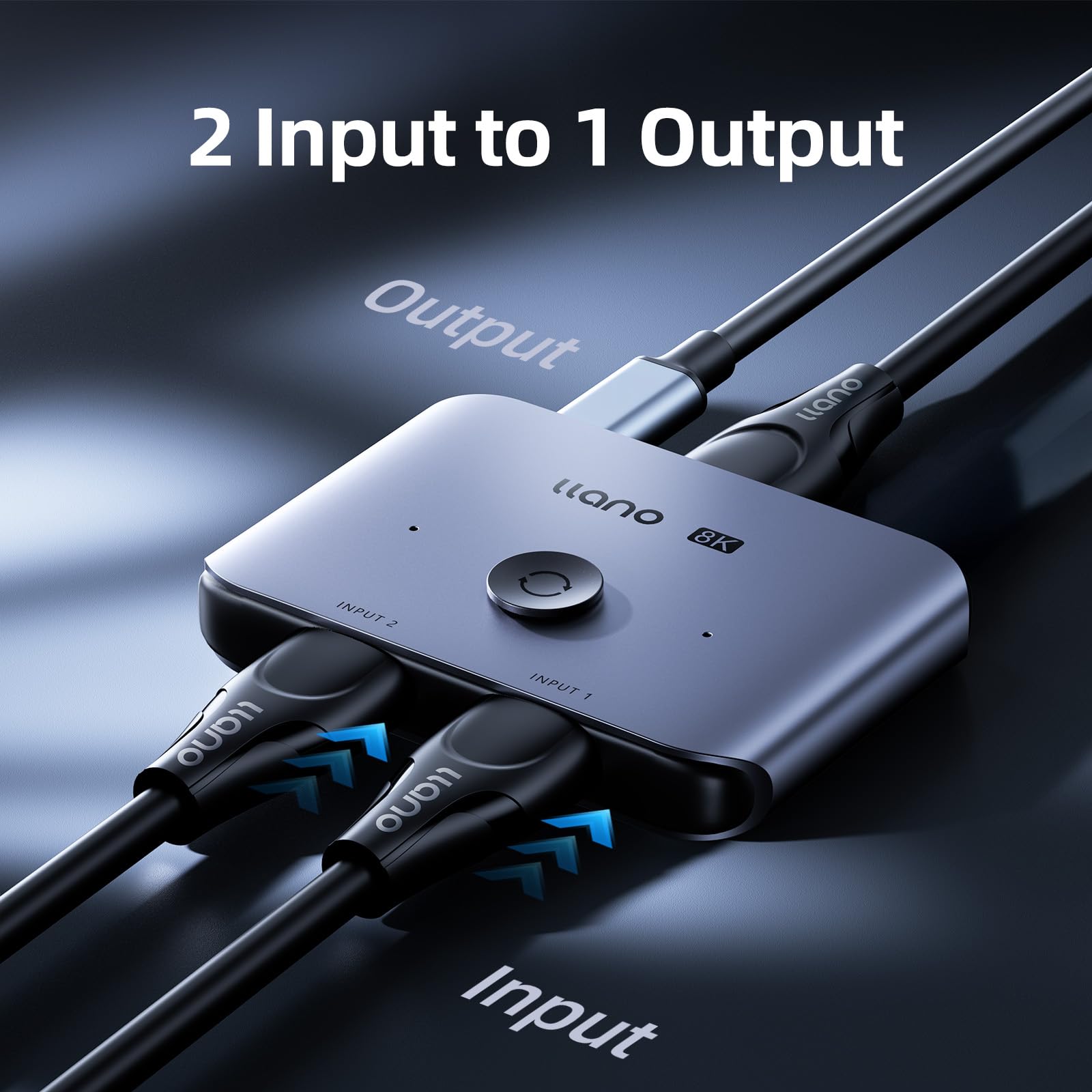 llano Commutateur HDMI 8K HDMI2.1 bidirectionnel Prend en Charge 8K @ 60Hz 4K @ 120Hz HD2.3 en Aluminium pour PS4/PS5 Xbox Roku Apple TV Fire Stick