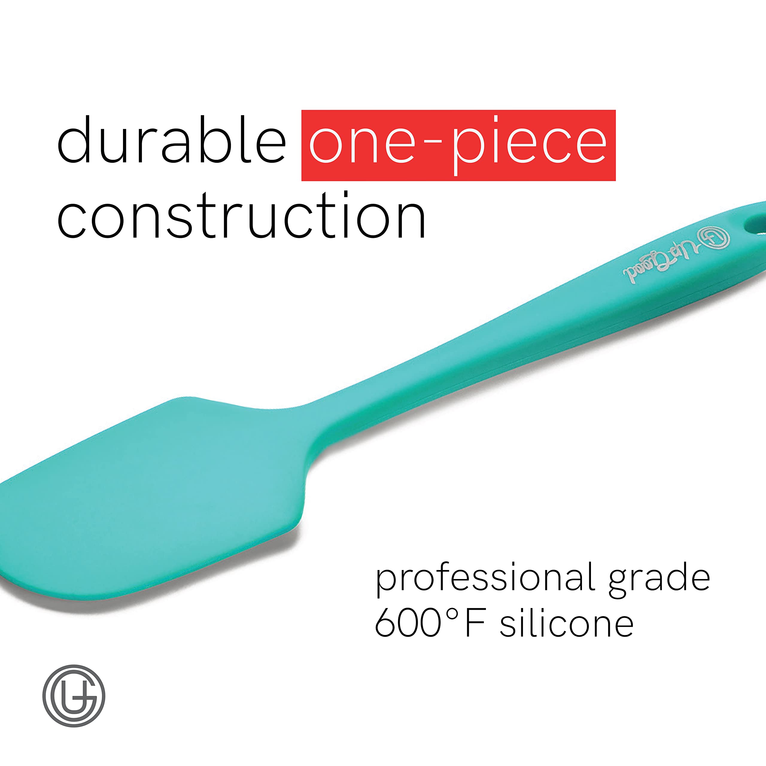 UpGood Set di spatole in silicone 315,6 °C – resistente al calore – Spatole da cucina piccole e grandi – Flessibili senza BPA – Utensili per cucinare, cuocere al forno e mescolare (4 pezzi, verde