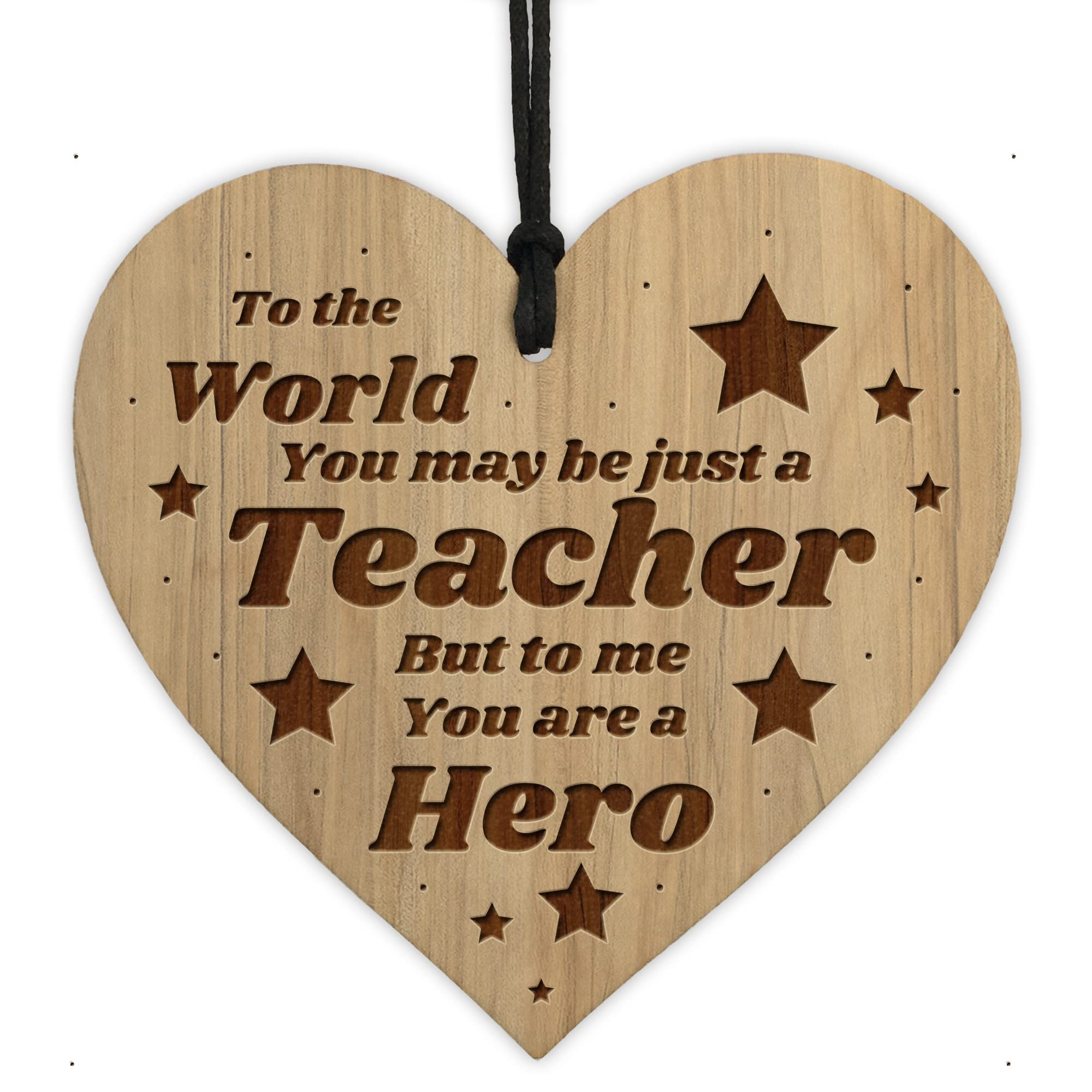 Red Ocean Teacher Gifts Engraved Hanging Heart Thank You Nursery School Leaving Gift From Student