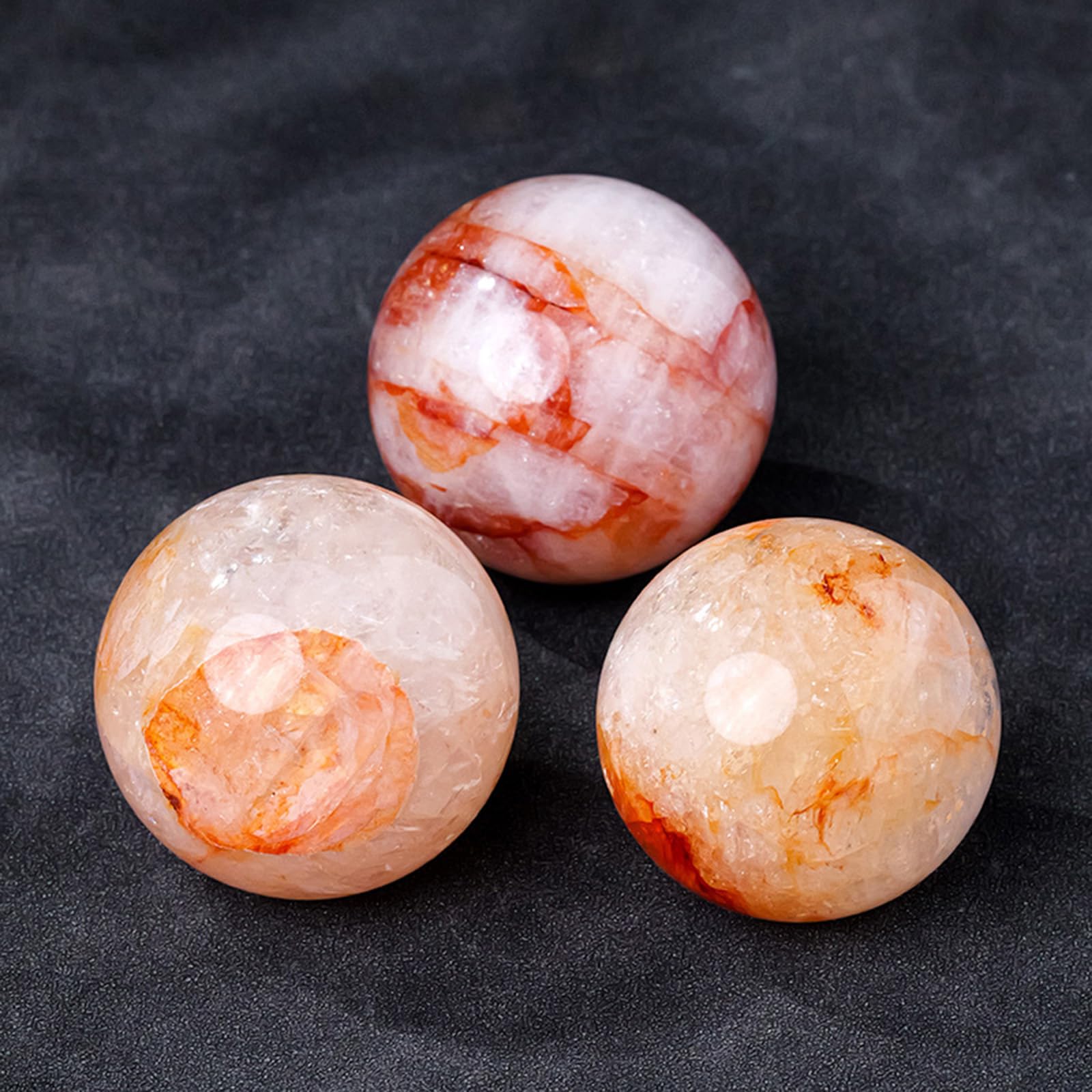 Bola de Cristal de Flor de Goma Roja Natural, Bola de Adivinación Pulida, Bola de Piedras Preciosas, Especímenes Minerales, Bola de Decoración para El Hogar y La Oficina,45~50mm
