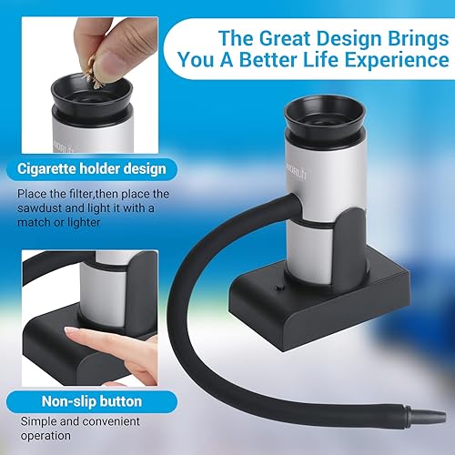 Miniatura 4 de BORUIT Pistola ahumadora de cóctel, incluye astillas de madera y accesorios, ahumador portátil de bebidas, kit infusor de ahumador de alimentos para
