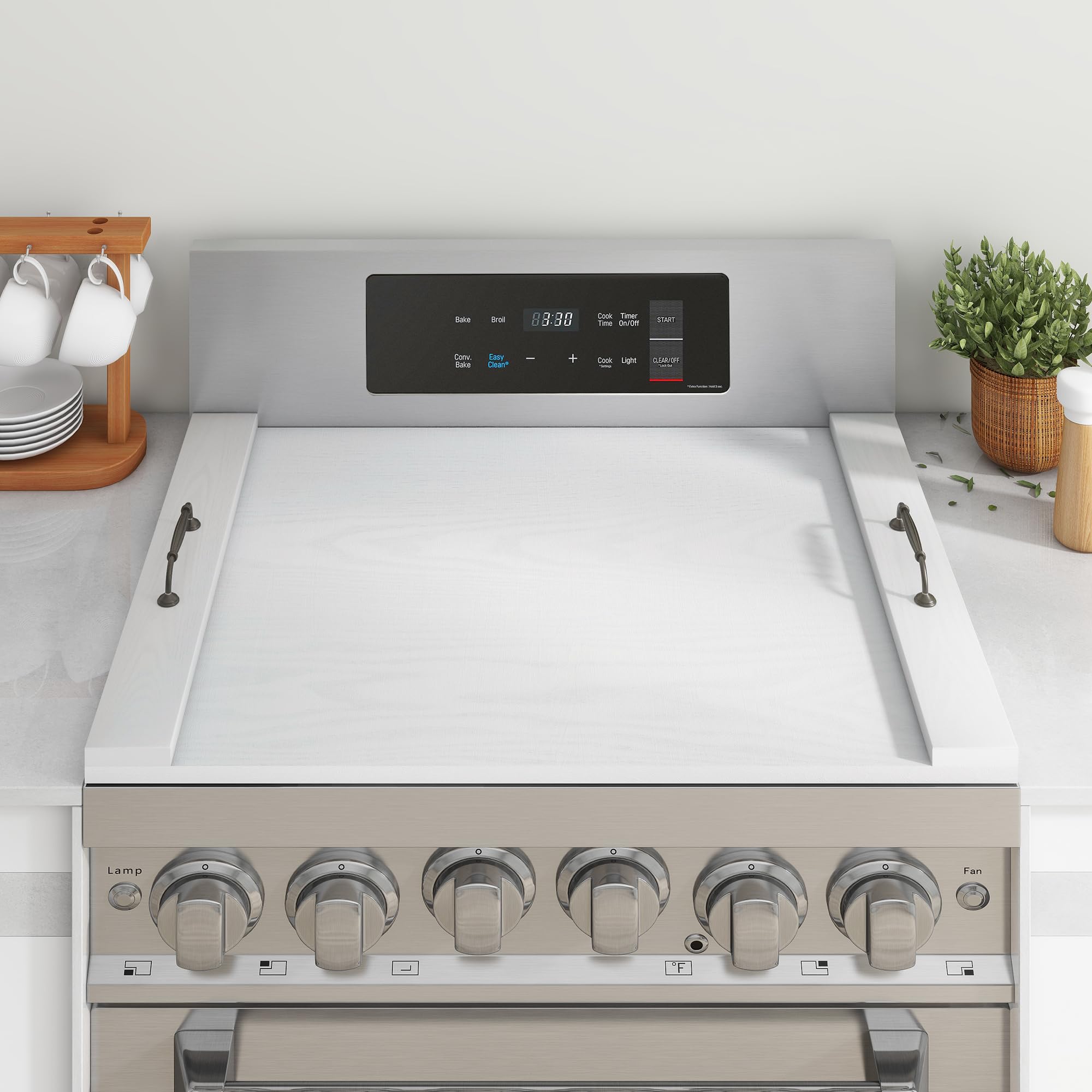 Noodle Board Stove Covers with Handles, Wood Stove Cover for Gas and Electric Stoves, Extra Thick Wooden RV Stovetop and Sink Cover - Space-Saving Kitchen Tray