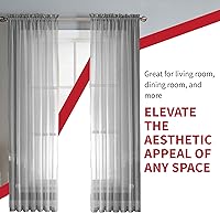 Vista 158 de Sapphire Home - Paneles de cortina (2 unidades), cortinas translúcidas de 54” x 84” (108” de ancho en total), paneles de gasa para dormitorio, sala